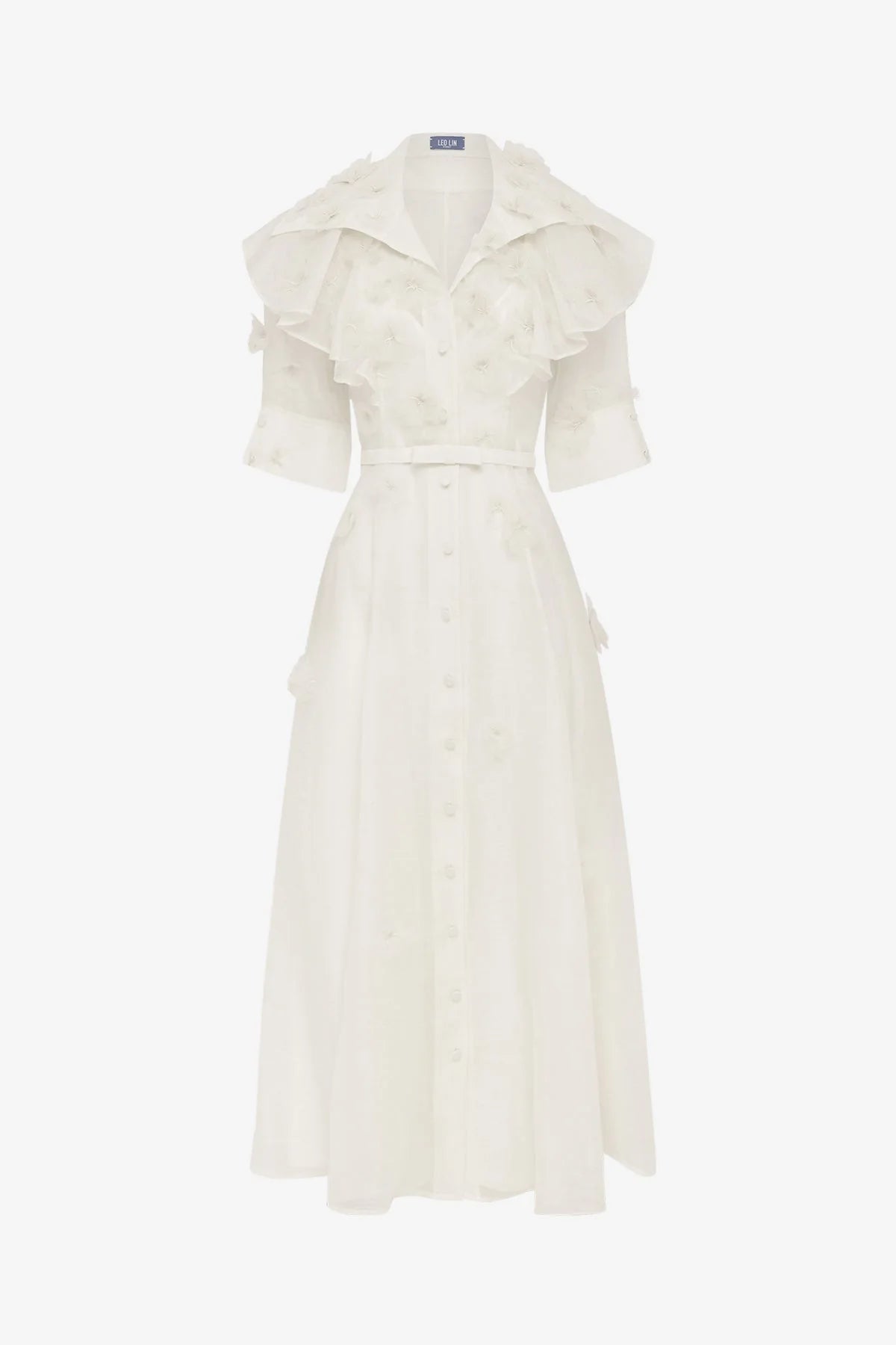 Anya Petal Midi Dress - Snow