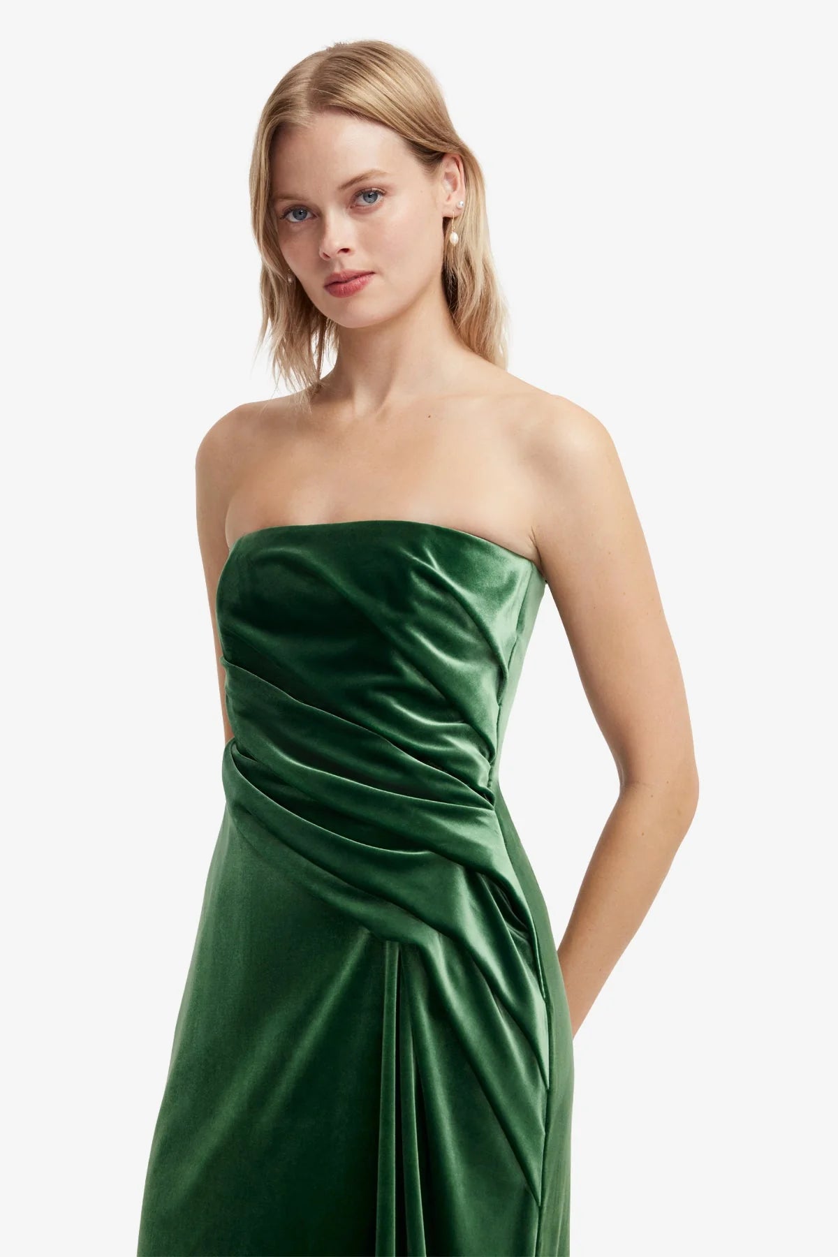 Florence Velvet Ruffled Maxi Dress - Forest