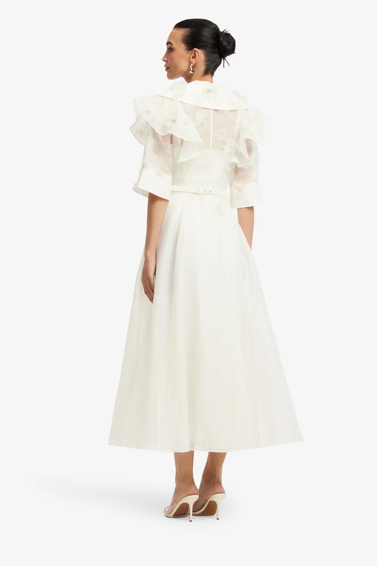 Anya Petal Midi Dress - Snow