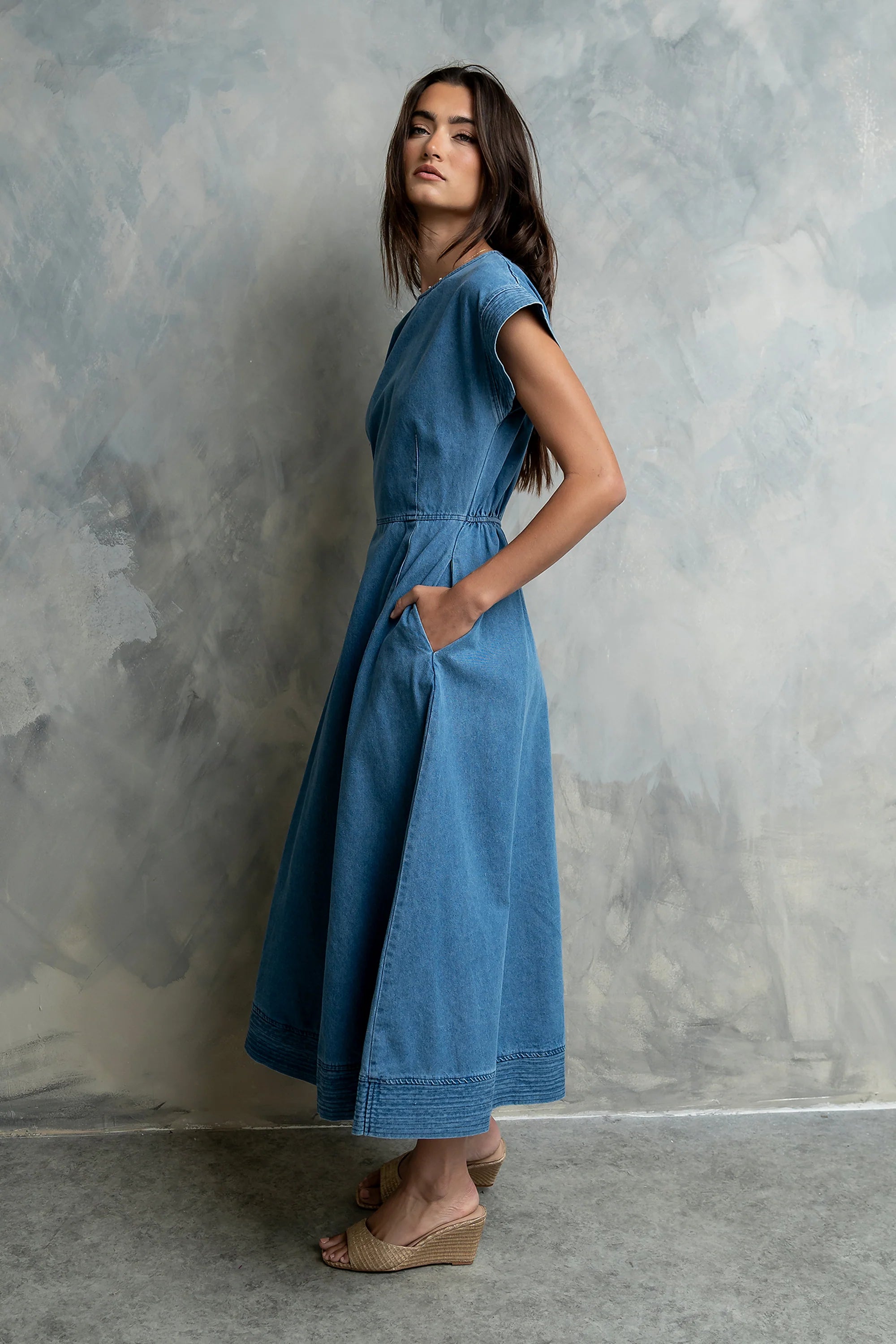 Louis Denim Midi Dress